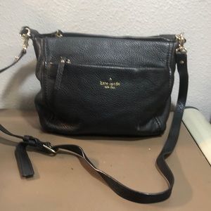 Kate Spade Pebbled Black Leather Shoulder Crossbody Bag Purse Soft  EUC